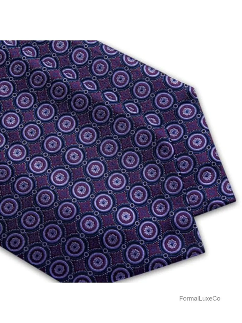 Men's Silk Ascot Tie Set with Pocket Square and Lapel Pin